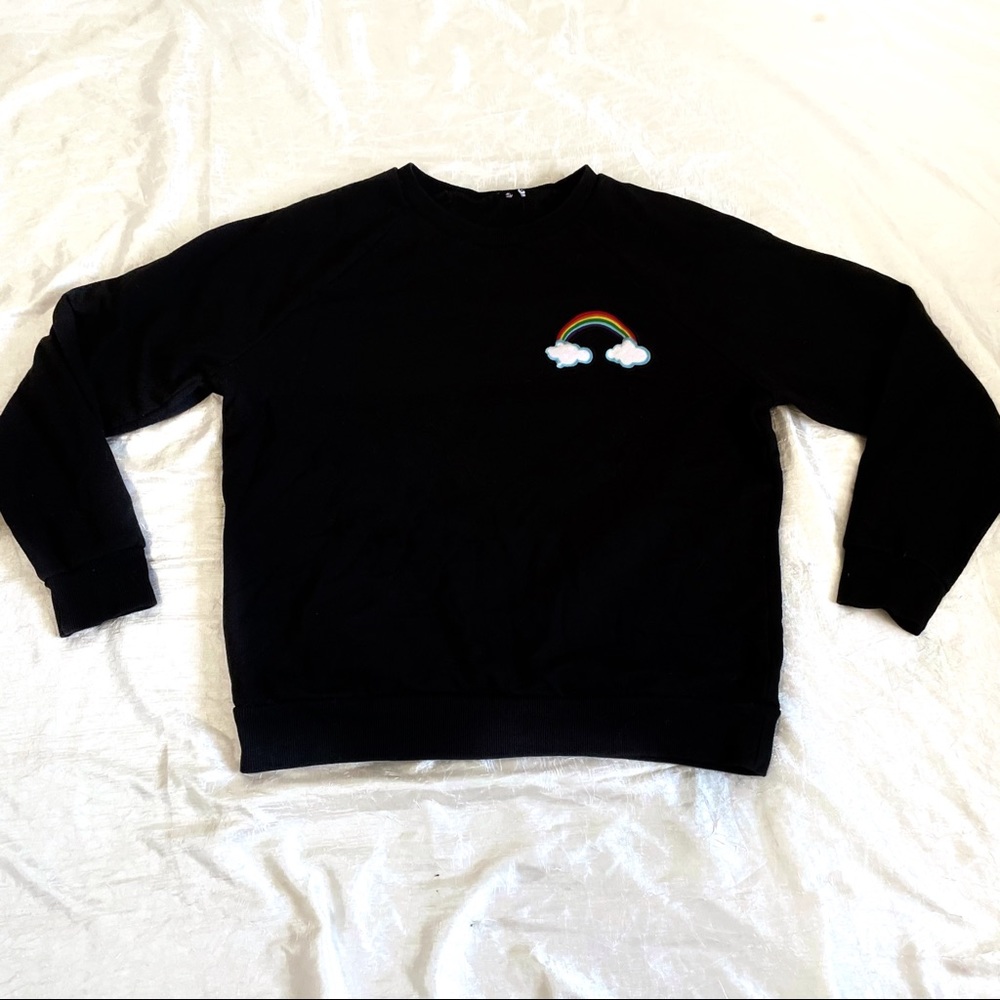 H&M rainbow patch pullover sweatshirt